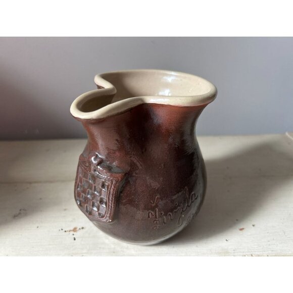 Portuguese Redware Pitcher with coat of arms  5' tall - Picture 14 of 14